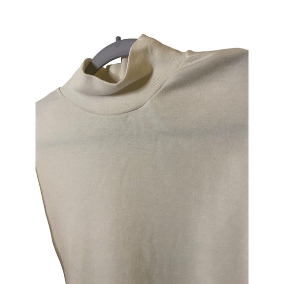 Laura Gayle mock turtleneck cream long sleeve tshirt Sz L -‎ flawed - Picture 3 of 8
